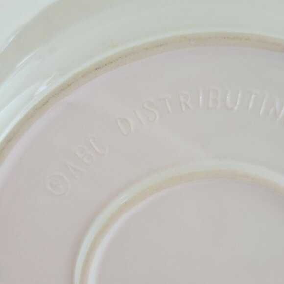 Ceramic Pie Plate Pineapple Design, Orange & Yellow w/ Green Trim Summer Decor - Picture 6 of 10